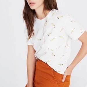 Madewell Easy Crop Tee in Sketch Daisy, Size M